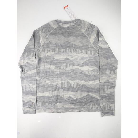 Smartwool Womens XL Crew Merino Wool Thermal Base Layer Top Gray Mountainscape - Picture 4 of 8